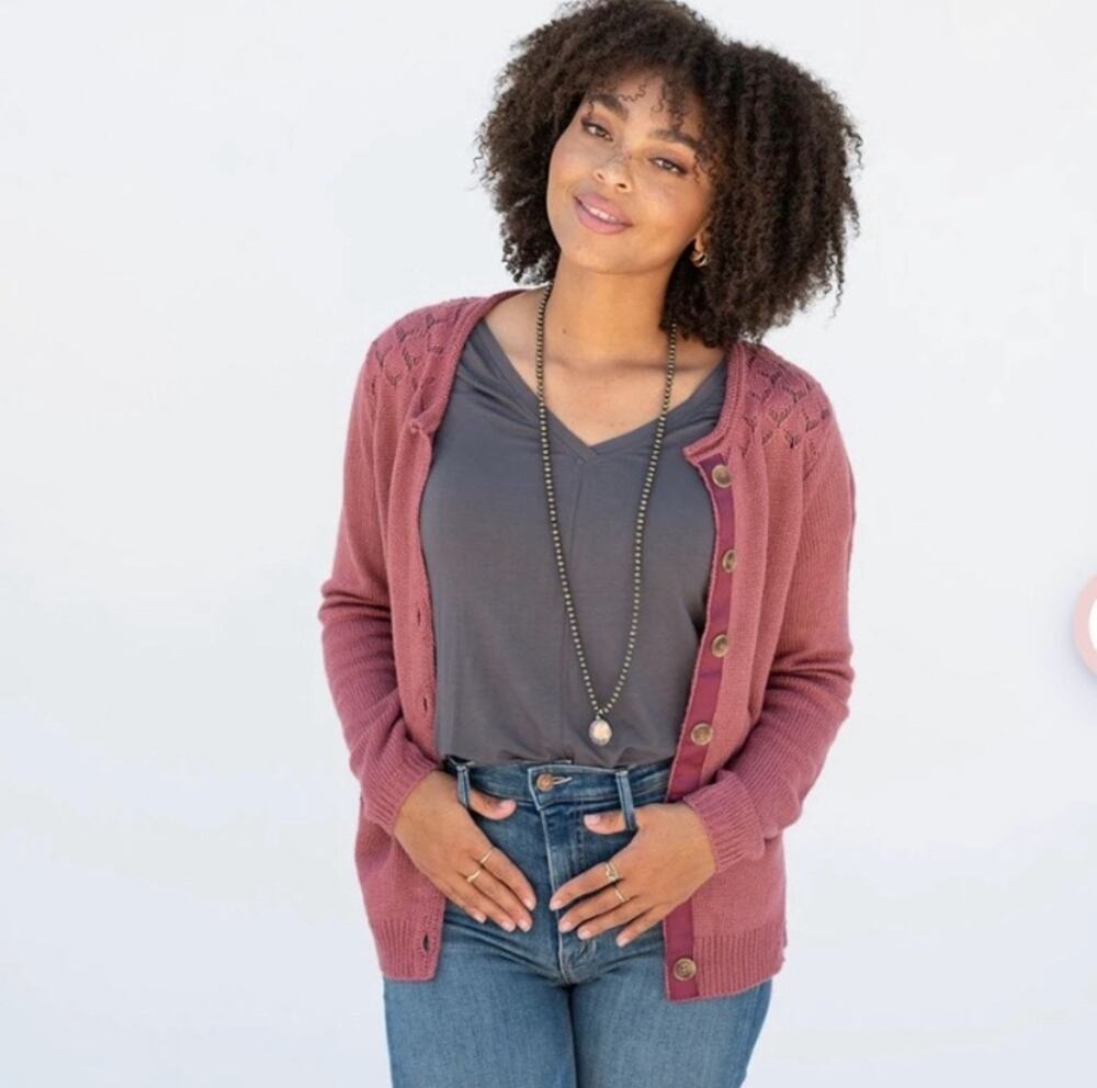 Evy's Tree Kaylee Cardigan in Dusty Rose sz M